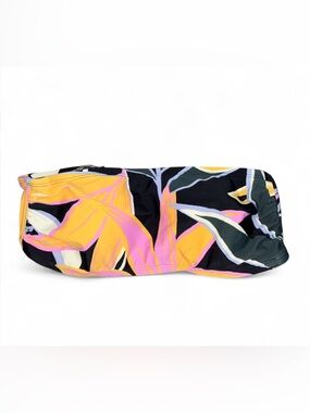 Kona Sol Strapless Tropical Bandeau Top in Black, Yellow & Pink